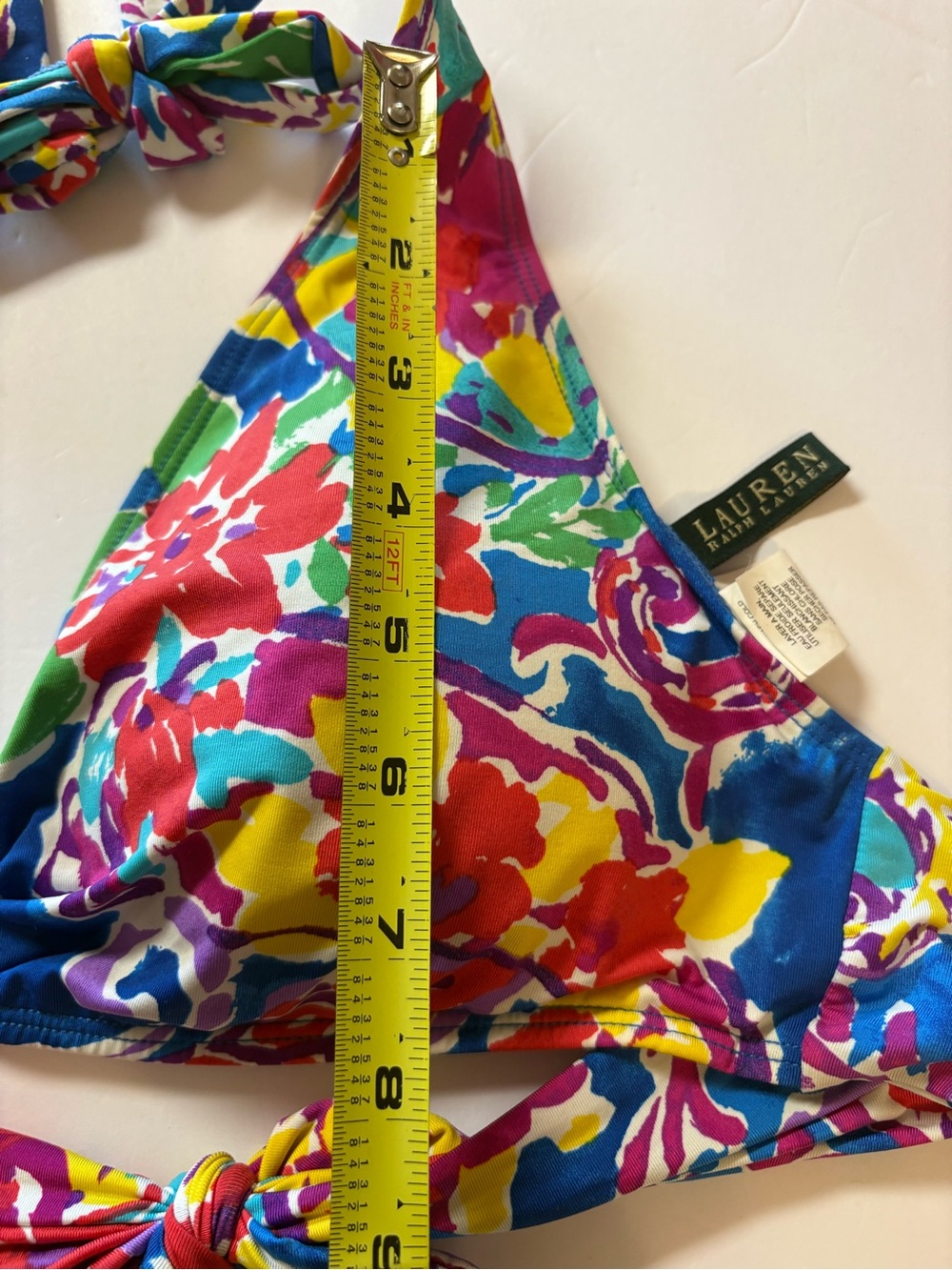 Ralph Lauren Multicolor Floral paisley Halter Bikini Top 14 - Picture 7 of 8